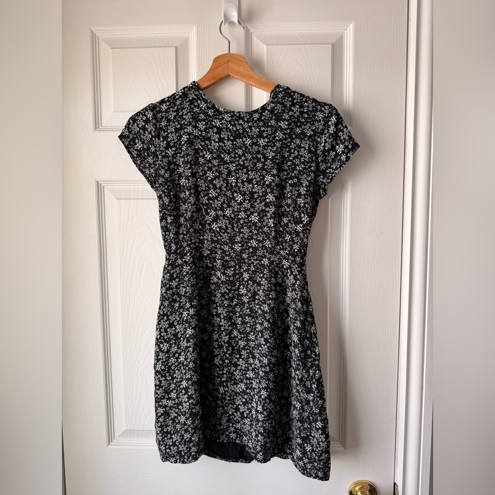 Dynamite Black Dress with White Floral Print